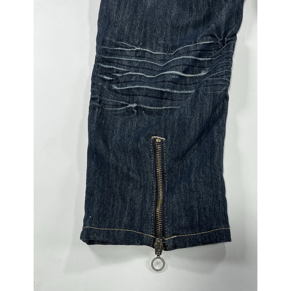 Vintage Rocawear Women's Jean Dark Wash Embellished Zipper Back Legs Capri Sz 16 - Picture 8 of 16